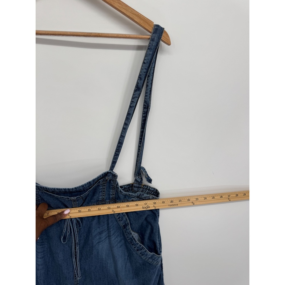 Pilcro Denim Overall Mini Skirt Women XL Chambray Pinafore Boho Festival Western - Picture 8 of 12